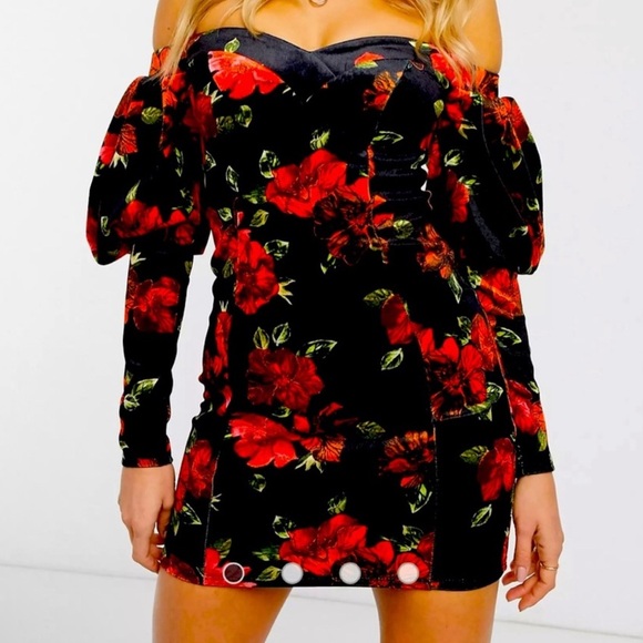 ASOS Dresses & Skirts - Floral Black and Red Women's Top